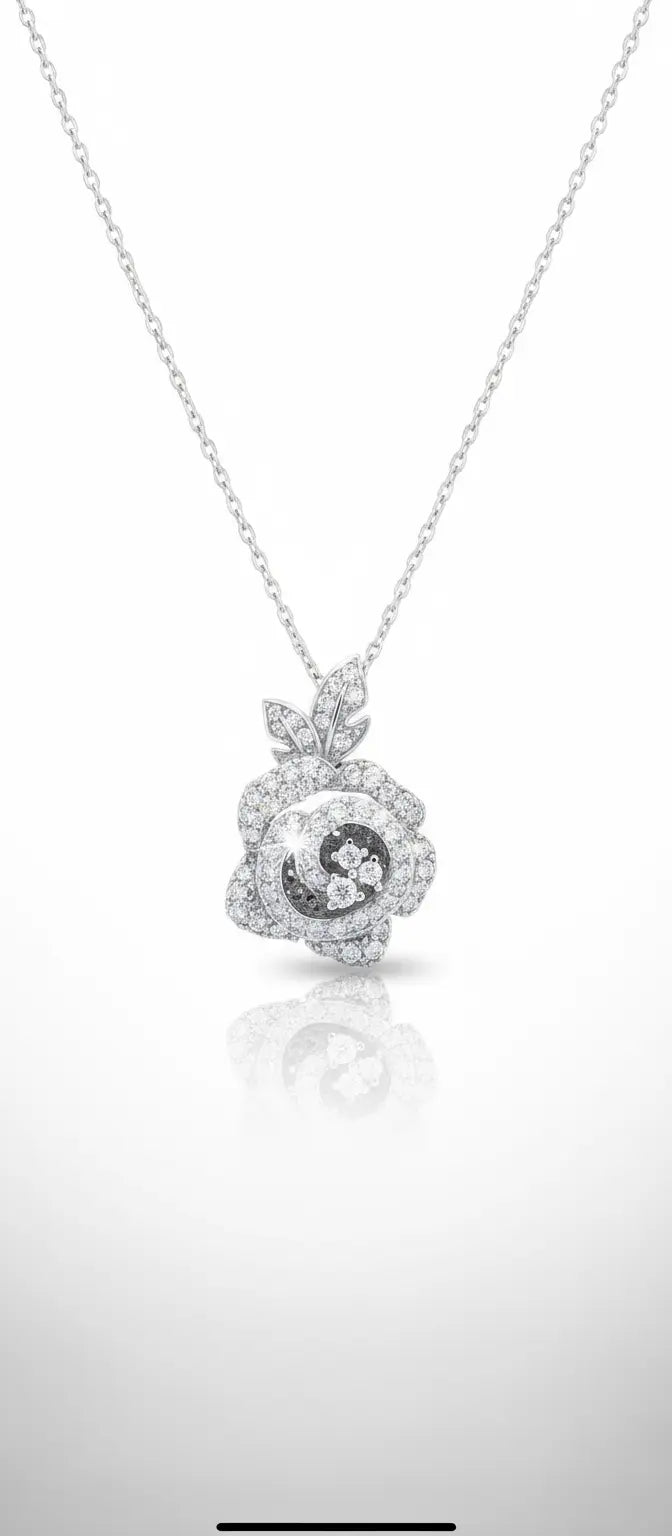 Κολιέ Τριαντάφυλλο με Διαμάντια -  Floral Design Aurelia The Golden One