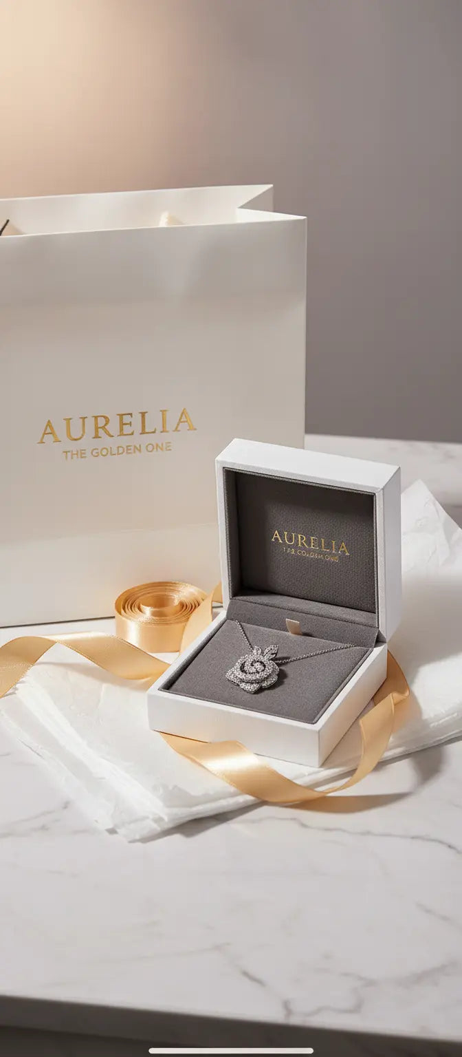 Κολιέ Τριαντάφυλλο με Διαμάντια -  Floral Design Aurelia The Golden One