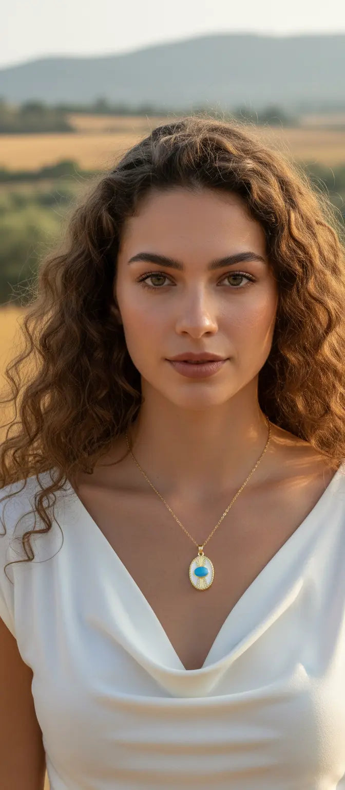 Κολιέ με Γαλάζια Πέτρα aurelia.thegoldenone