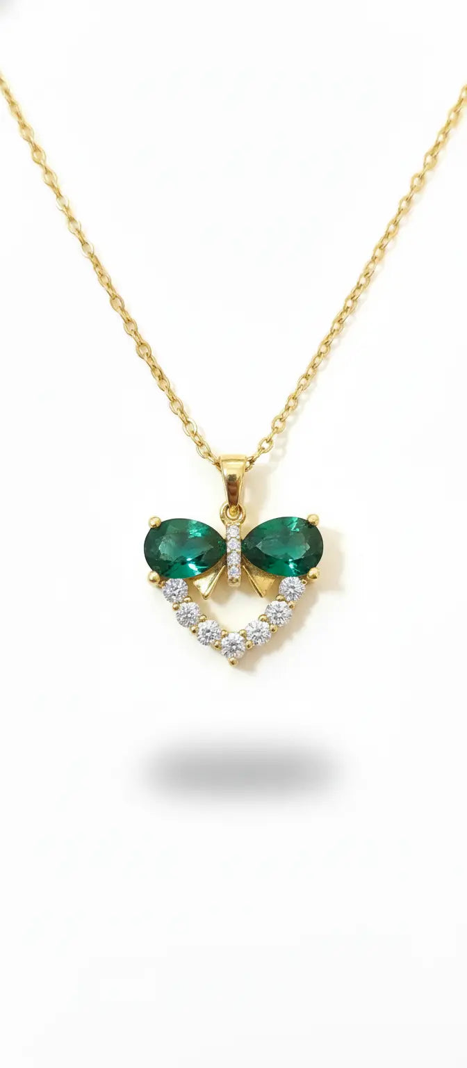 Aurelia Heart & Butterfly Steel Necklace aurelia.thegoldenone