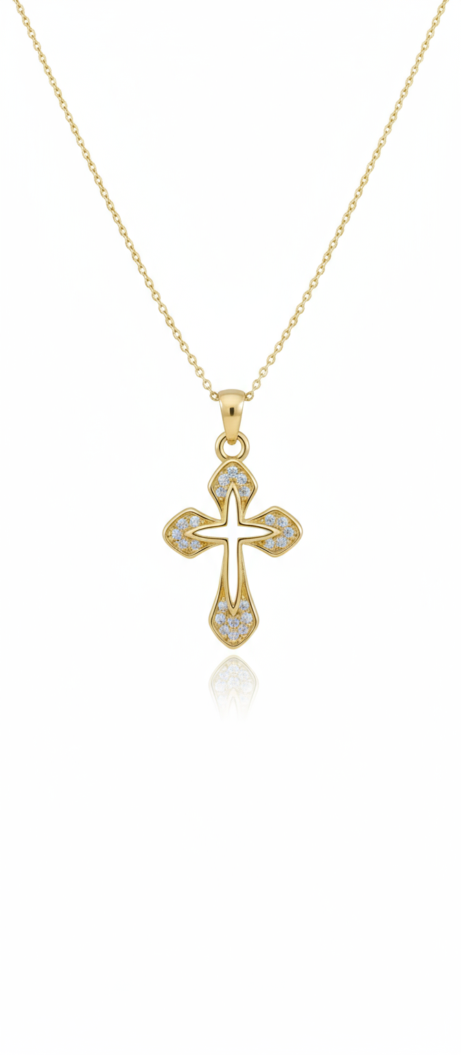 Χρυσός Σταυρός με Κρύσταλλα - Luxury Κολιέ aurelia.thegoldenone