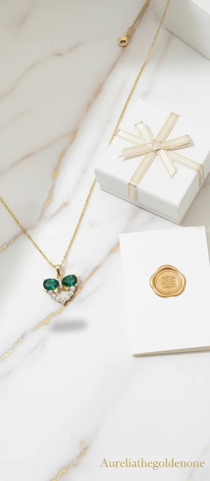 Aurelia Heart & Butterfly Steel Necklace aurelia.thegoldenone